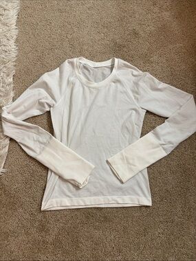 lululemon White Long-Sleeve Top